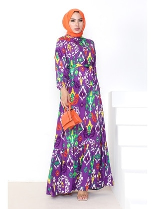 Purple - Modest Dress - Bestenur