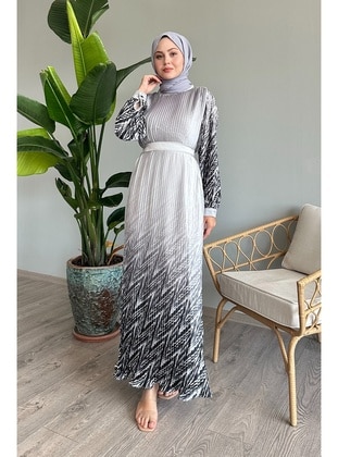 Grey - Modest Dress - InStyle