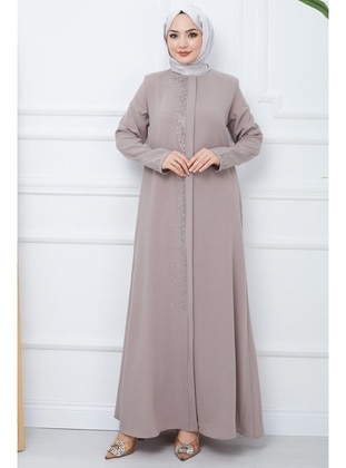 Beige - Abaya - Hafsa Mina