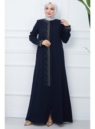 Navy Blue - Abaya - Hafsa Mina