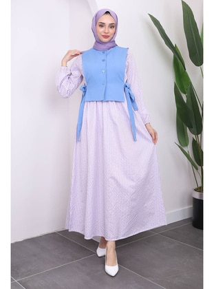 Lilac - Unlined - Modest Dress - İmaj Butik