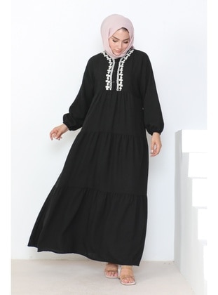 Black - Modest Dress - Bestenur