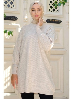 Stone Color - Knit Tunics - Hafsa Mina