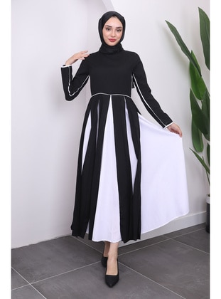 Black - Unlined - Modest Dress - İmaj Butik