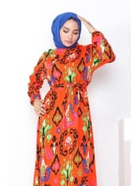 Orange - Modest Dress