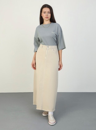 Dark Beige - Denim Skirt - Benin