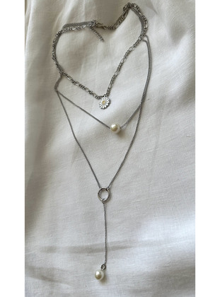 Silver color - Necklace - Takıtakılar