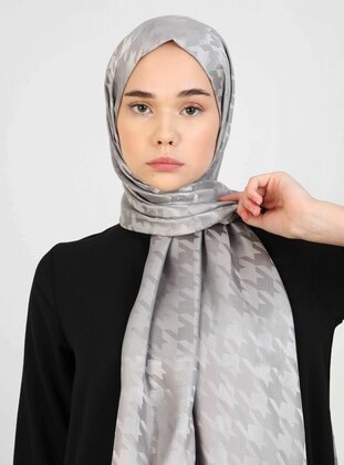 Smoke Color - Plain - Jacquard - Shawl - Tuva