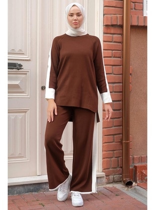 Brown - Knit Suits - Hafsa Mina