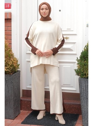 Cream - Knit Suits - Hafsa Mina