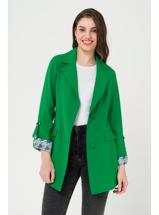 Green - Fully Lined - Jacket - Olcay