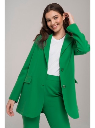 Green - Unlined - Jacket - Olcay