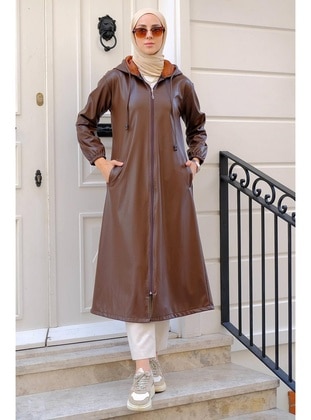 Brown - Topcoat - Hafsa Mina