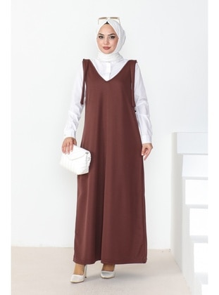 Brown - Modest Dress - Bestenur