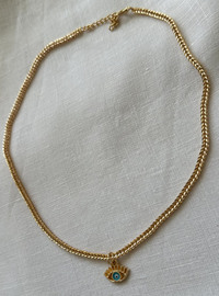 Göz Figürlü Gold Kolye