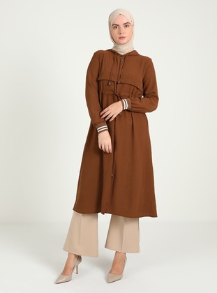 Brown - Plus Size Abaya - Miss Cazibe