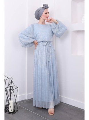 Baby Blue - Fully Lined - Modest Evening Dress - İmaj Butik