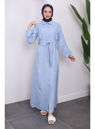 Baby Blue - Unlined - Modest Dress - İmaj Butik