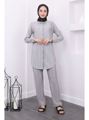 Grey - Unlined - Suit - İmaj Butik