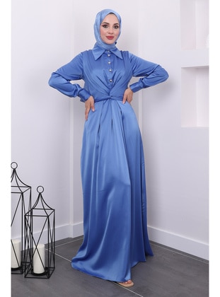 Indigo - Unlined - Modest Evening Dress - İmaj Butik