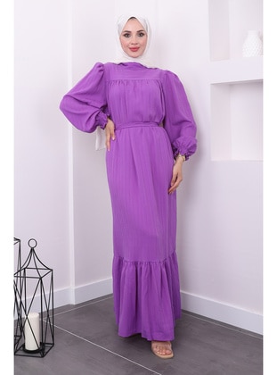 Lilac - Unlined - Modest Dress - İmaj Butik