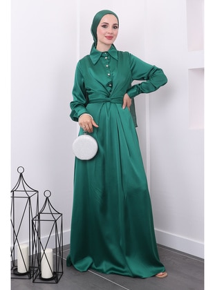 Emerald - Unlined - Modest Evening Dress - İmaj Butik