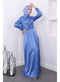 Indigo - Unlined - Modest Evening Dress