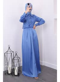 Indigo - Unlined - Modest Evening Dress