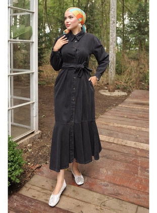 Black - Modest Dress - Benguen