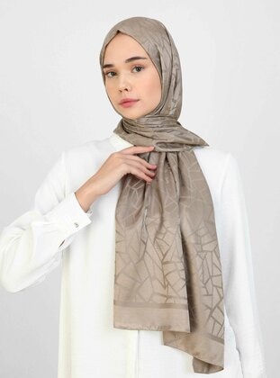 Mink - Plain - Jacquard - Shawl - Tuva