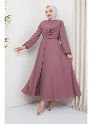 Dusty Rose - Modest Evening Dress - Hakimoda