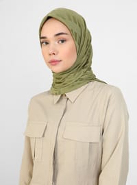 Jakarlı Eşarp 100x100 Yağ Yeşili