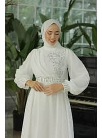 White - Modest Evening Dress