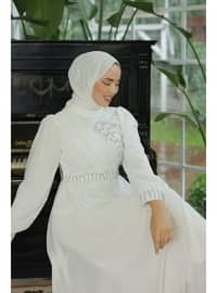 White - Modest Evening Dress