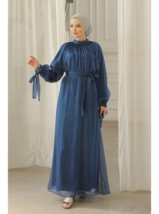 Navy Blue - 1000gr - Modest Evening Dress - Hakimoda