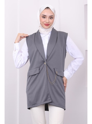 Smoke Color - Unlined - Vest - İmaj Butik