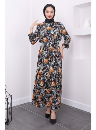 Black - Unlined - Modest Dress - İmaj Butik