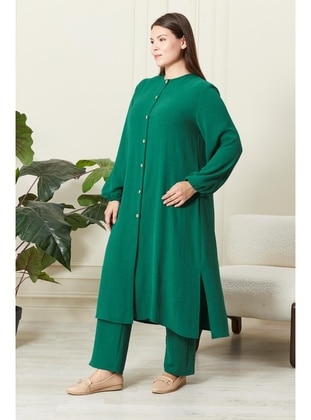 Green - Plus Size Suit - Ferace