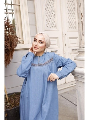 Light Navy Blue - Modest Dress - Misskayle