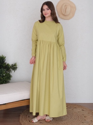 Light Green - Modest Dress - Ceylan Otantik