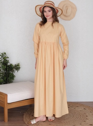 Yellow - Modest Dress - Ceylan Otantik