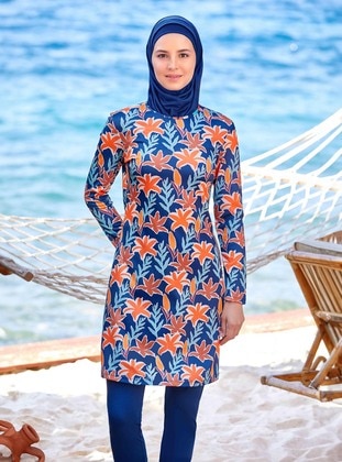 Light Navy Blue - Burkini - Rozamay