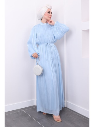 Baby Blue - Fully Lined - Modest Evening Dress - İmaj Butik