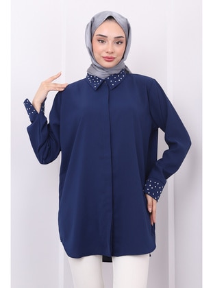 Navy Blue - Blouses - İmaj Butik