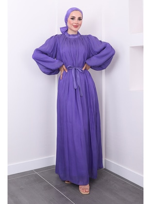 Lilac - Fully Lined - Modest Evening Dress - İmaj Butik