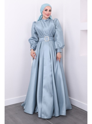 Mint Green - Fully Lined - Modest Evening Dress - İmaj Butik