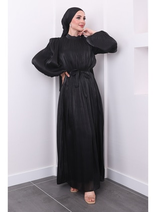 Black - Fully Lined - Modest Evening Dress - İmaj Butik