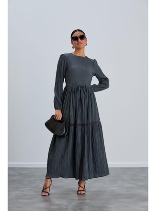 Dark Gray - Plus Size Dress - Maymara