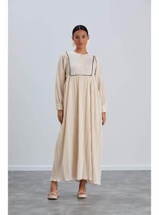 Beige - Modest Dress - Maymara