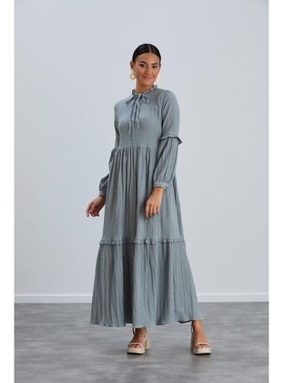 Grey - Modest Dress - Maymara